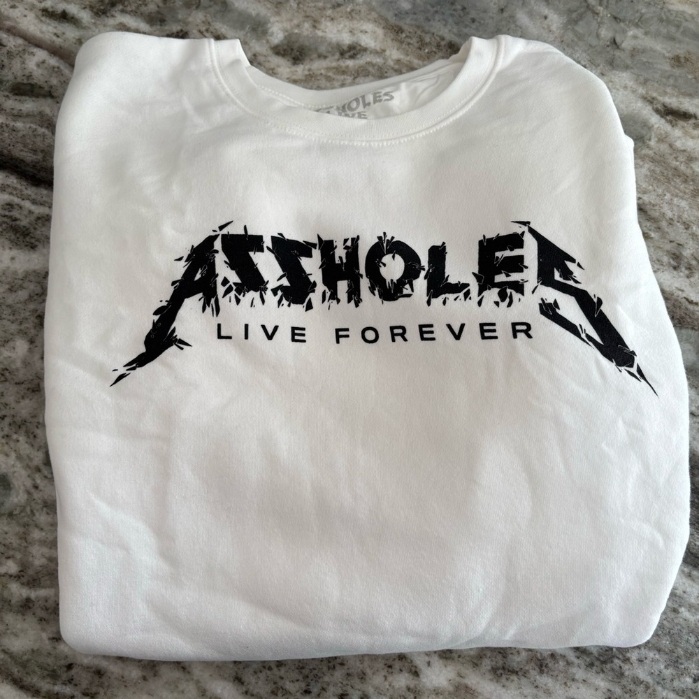 A.L.F. Linda Finegold White Crewneck Sweatshirt